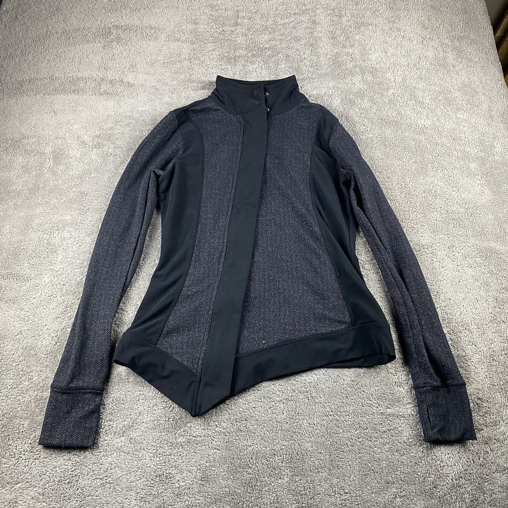 Kyodan Athletic Full Zip Up Hoodie Jacket Womens Petite Small Black Long Sleeve